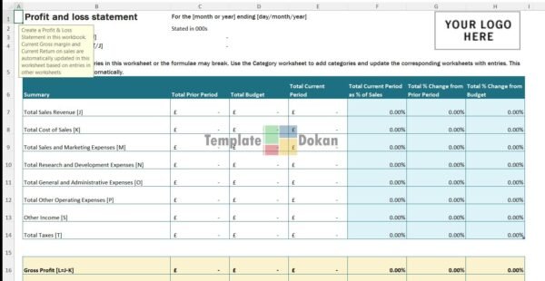 Profit And Loss Statement (With Logo)